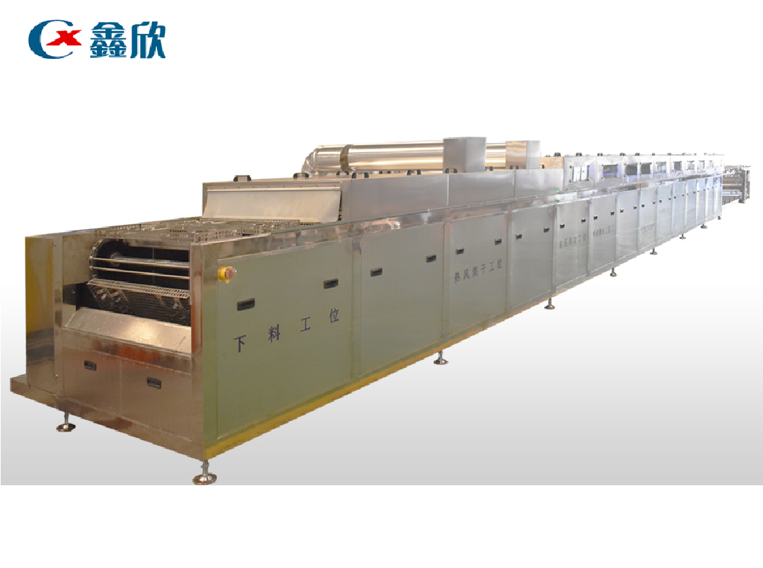 Fully automatic ultrasonic cleaning spray drying line